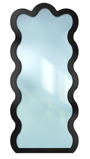 Lustro ścienne Wave 132x60 cm w czarnej ramie