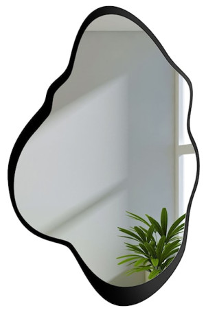 Lustro ścienne Poco 144x90 cm w czarnej ramie pionowe