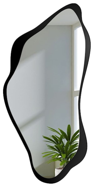 Lustro ścienne Piena 120x60 cm w czarnej ramie pionowe