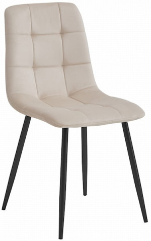 Krzesło tapicerowane Kara jasnobeżowy velvet Wyprzedaż
