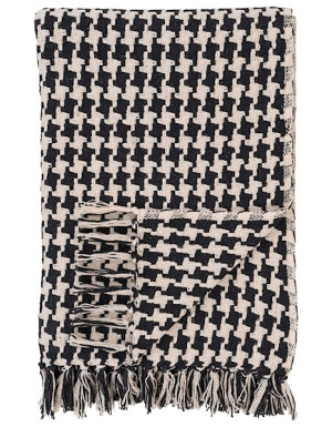 Narzuta na łóżko Miggels 130x180 cm czarno-beżowa