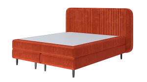 Łóżko kontynentalne 140x200 cm Palmori pomarańczowe welur hydrofobowy HOMEBOOK