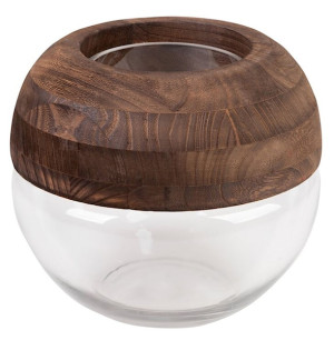 Wazon Grace z drewna i szkła Wyprzedaż