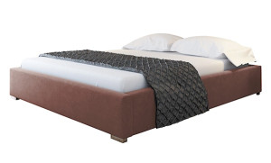 Łóżko tapicerowane Plene 160x200 ze stelażem metalowym i pojemnikiem różowe hydrofobowe HOMEBOOK