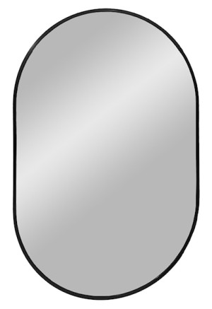 Lustro ścienne owalne Omanta czarna rama 50x80 cm Wyprzedaż