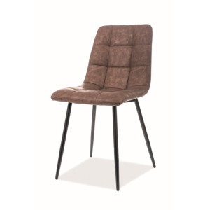 Krzesło tapicerowane Virve brązowa ekoskóra HOMEBOOK