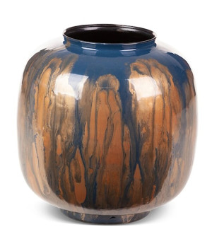 Wazon Kaja ceramiczny niebiesko-złoty Wyprzedaż