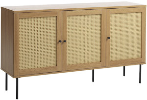 Komoda trzydrzwiowa Mogest beżowa plecionka boho Wyprzedaż