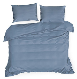 Komplet pościeli Nova 220x200 cm satyna bawełniana niebieska Wyprzedaż