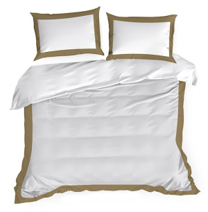 Komplet pościeli Laura 220x200 cm biało-złota Wyprzedaż