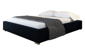 Łóżko tapicerowane Plene 180x200 ze stelażem metalowym i pojemnikiem granatowe hydrofobowe HOMEBOOK
