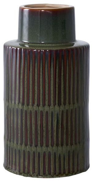 Wazon Adolide 30 cm ceramiczny brązowo-zielony Wyprzedaż