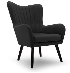 Fotel kubełkowy Lari  grafitowy velvet HOMEBOOK