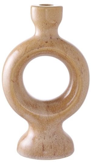 Świecznik Codeted ceramiczny 23,4 cm brązowy Wyprzedaż