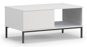 Ława Perila z dwiema szufladami biała HOMEBOOK