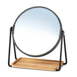 Lustro łazienkowe Skanie z podstawką czarne HOMEBOOK