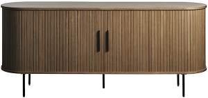 Komoda Gativel 180x76 cm lamele dąb palony