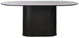 Stół owalny Gativel 95x180 dąb czarny Wyprzedaż