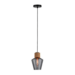 Lampa sufitowa nowoczesna Nibbler z dymionym kloszem średnica 18 cm HOMEBOOK