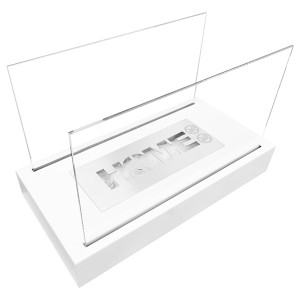 Biokominek wolnostojący Cerin biały strukturalny z certyfikatem TÜV HOMEBOOK