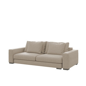 Sofa dwuosobowa Mia brązowa w tkaninie łatwoczyszczącej HOMEBOOK