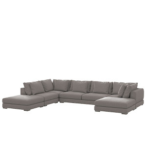 Narożnik modułowy Mia U-kształtny duży ciemnoszary w tkaninie łatwoczyszczącej HOMEBOOK