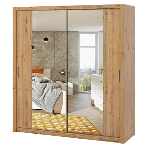 Szafa Rinker 200 cm z lustrem Dąb artisan HOMEBOOK