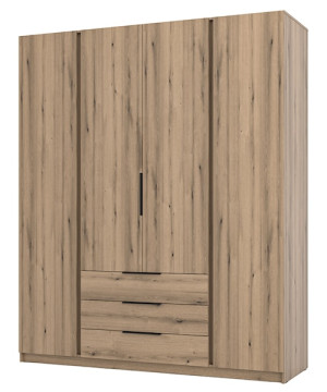 Szafa Kaja czterodrzwiowa z trzema szufladami 200 cm dąb evoke Wyprzedaż
