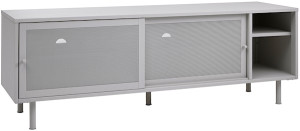 Szafka RTV Sonaves 160 cm metalowa z przesuwnymi drzwiami szara Wyprzedaż