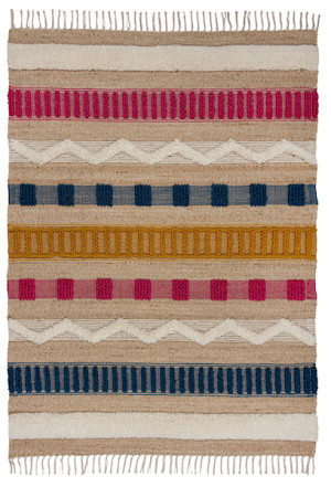 Dywan Medina 120x170 cm z jutą i wełną wielokolorowy Wyprzedaż