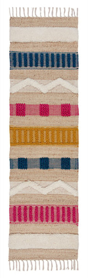 Dywan Medina 230x60 cm z jutą i wełną wielokolorowy Wyprzedaż