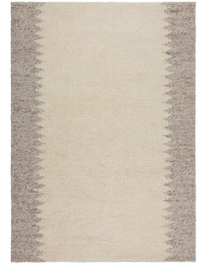 Dywan Minerals Border 160x230 cm z wełną kremowy Wyprzedaż