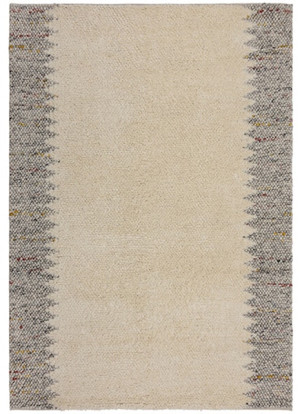 Dywan Minerals Border 120x170 cm z wełną szaro-kremowy Wyprzedaż