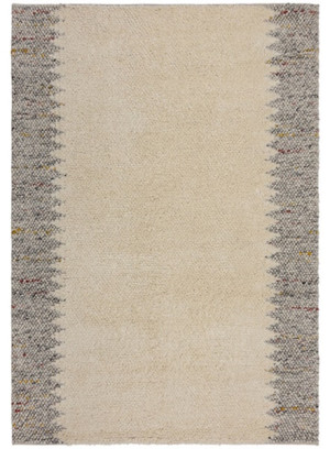 Dywan Minerals Border 160x230 cm z wełną szaro-kremowy Wyprzedaż