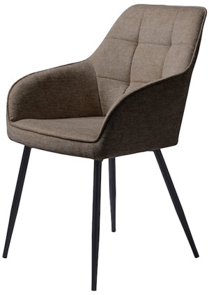 Krzesło tapicerowane z podłokietnikami Sevitle jasnobrązowe Wyprzedaż