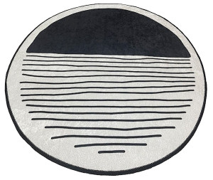 Dywanik łazienkowy Tatiana 100x100 cm antypoślizgowy czarno-biały