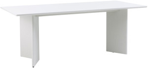 Stół Athenise 90x200 cm lamele jasnoszary Wyprzedaż