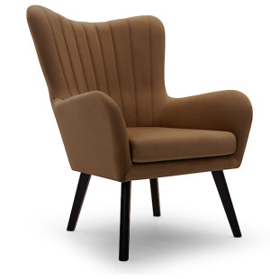 Fotel kubełkowy Lari  brązowy velvet HOMEBOOK