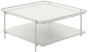 Stolik kawowy Yuba 75x75 cm z półką kremowy