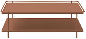 Stolik kawowy Yuba 55x110 cm z półką brązowy