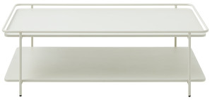 Stolik kawowy Yuba 55x110 cm z półką kremowy