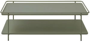 Stolik kawowy Yuba 55x110 cm z półką oliwkowy