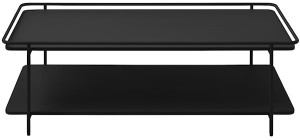 Stolik kawowy Yuba 55x110 cm z półką czarny