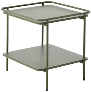 Stolik boczny Yuba 45x45 cm z półką oliwkowy