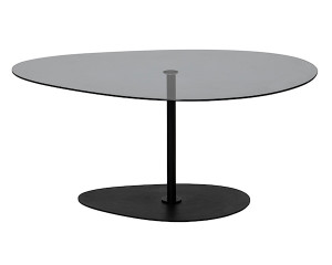 Stolik kawowy Pairrever 90x60 cm ciemnoszare szkło/ czarna podstawa Wyprzedaż