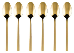 Zestaw 6 łyżeczek do herbaty Piano złote