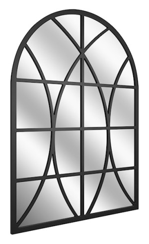 Lustro ścienne Angelo 95x69 cm ze szprosami czarne Wyprzedaż