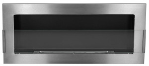 Biokominek Maltern 90x40 cm z szybą INOX srebrny z certyfikatem TÜV