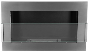 Biokominek Maltern 65x40 cm z szybą INOX srebrny z certyfikatem TÜV