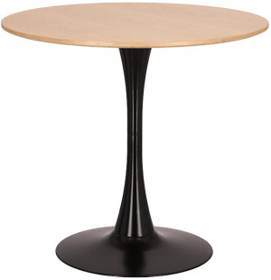 Stół Simplet okrągły blat 80 cm czarny / dąb naturalny Wyprzedaż